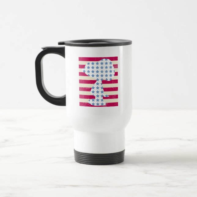 Snoopy Vintage Stars & Stripes Travel Mug (Left)