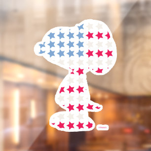 Snoopy Vintage Stars & Stripes Window Cling