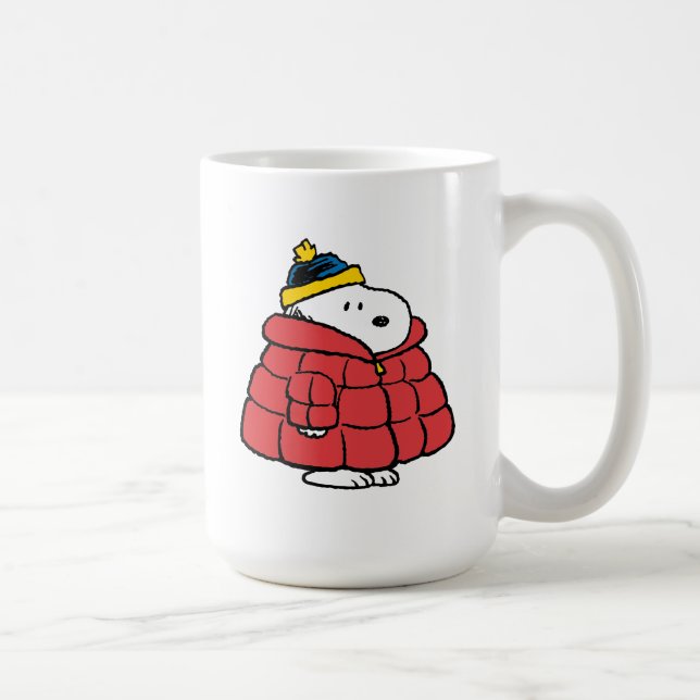 Snoopy Winter in Puffer Coat Coffee Mug (Right)
