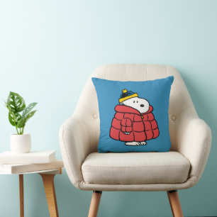 Snoopy Winter in Puffer Coat  Cushion
