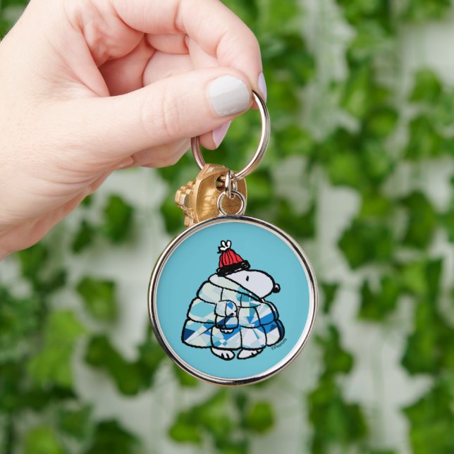 Snoopy Winter in Puffer Coat Keychain (Hand)