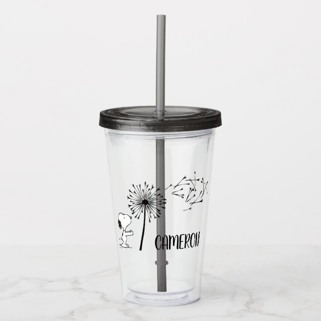 Snoopy With Dandelion Acrylic Tumbler (Front)