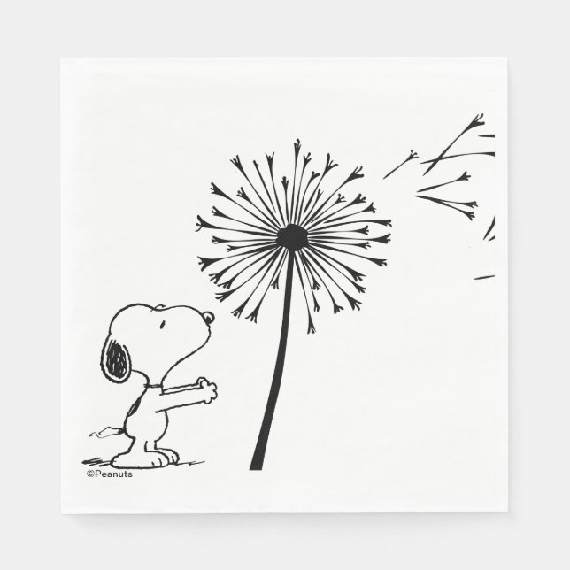 Snoopy With Dandelion Napkin (Front)