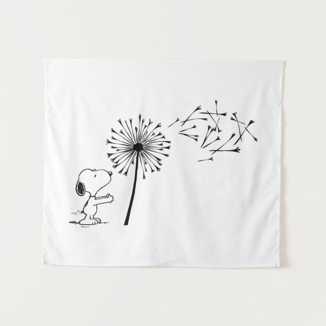 Snoopy With Dandelion Tapestry (Front (Horizontal))