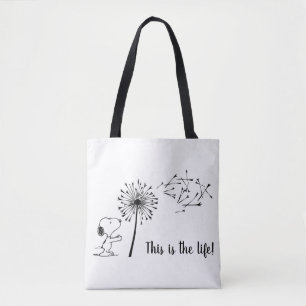 Snoopy With Dandelion Tote Bag