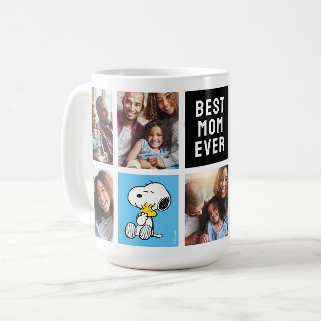 Snoopy & Woodstock | Best Mum Ever Collage Coffee Mug (Front Left)