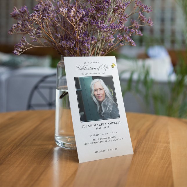 Snoopy & Woodstock Celebration of Life with Photo  Invitation (Creator Uploaded)