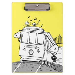 Snoopy, Woodstock, & Charlie Brown on a Trolley Clipboard