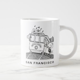Snoopy, Woodstock, & Charlie Brown on a Trolly Large Coffee Mug