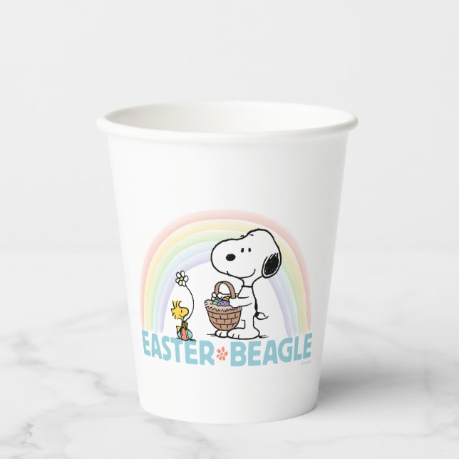 Snoopy & Woodstock - Easter Beagle Paper Cups (Front)