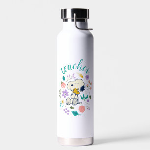 Snoopy & Woodstock Flower Hug Teacher Water Bottle