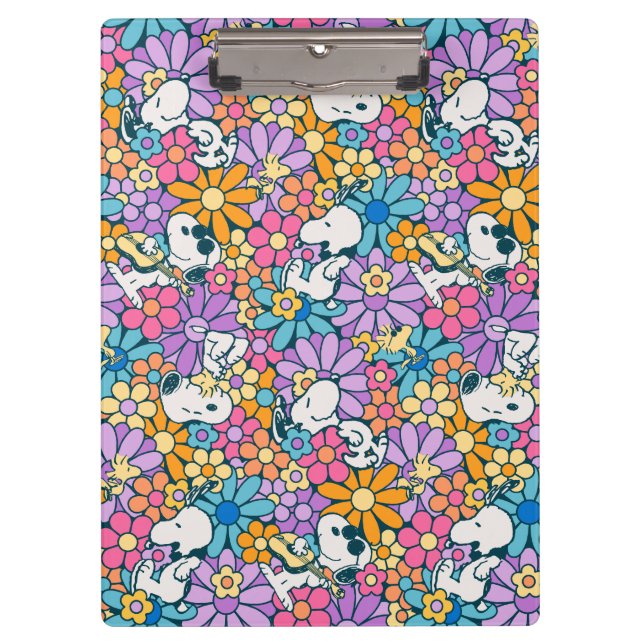 Snoopy & Woodstock Flower Pattern Clipboard (Front)