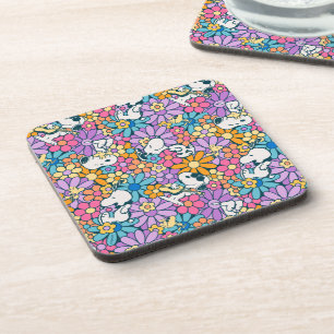 Snoopy & Woodstock Flower Pattern Coaster