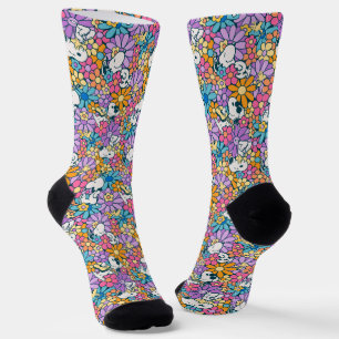 Snoopy & Woodstock Flower Pattern Socks