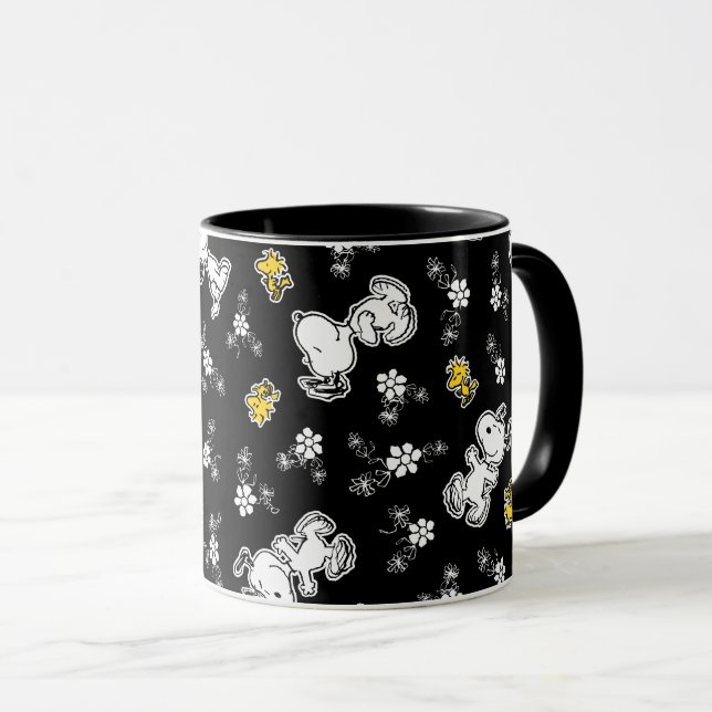 Snoopy & Woodstock Fun & Flowers Mug (Front Right)