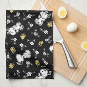 Snoopy & Woodstock Fun & Flowers Tea Towel