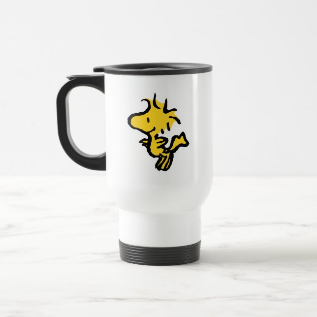 Snoopy & Woodstock Fun & Flowers Travel Mug (Left)