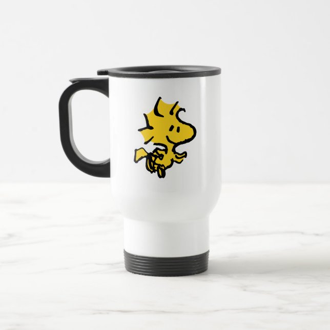 Snoopy & Woodstock Fun & Flowers Travel Mug (Left)