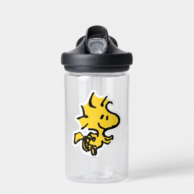 Snoopy & Woodstock Fun & Flowers Water Bottle (Front)