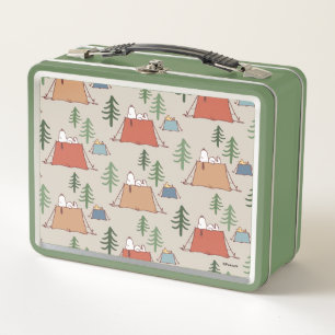 Snoopy & Woodstock Go Camping Pattern Metal Lunch Box
