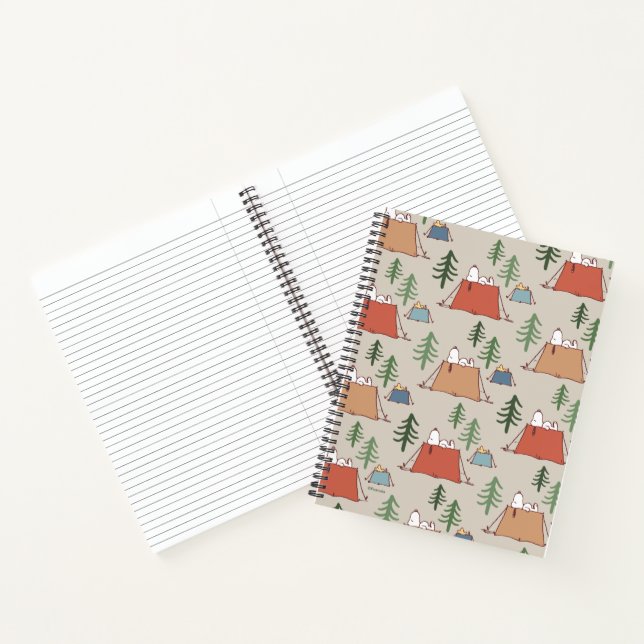 Snoopy & Woodstock Go Camping Pattern Notebook (Inside)