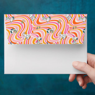Snoopy & Woodstock Groovy Vibes Orange Pattern Envelope