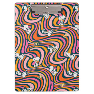 Snoopy & Woodstock Groovy Vibes Purple Pattern Clipboard