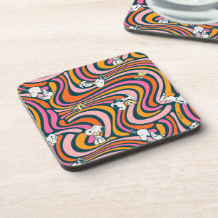 Snoopy & Woodstock Groovy Vibes Purple Pattern Coaster