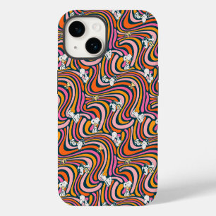 Snoopy & Woodstock Groovy Vibes Purple Pattern iPhone 14 Case