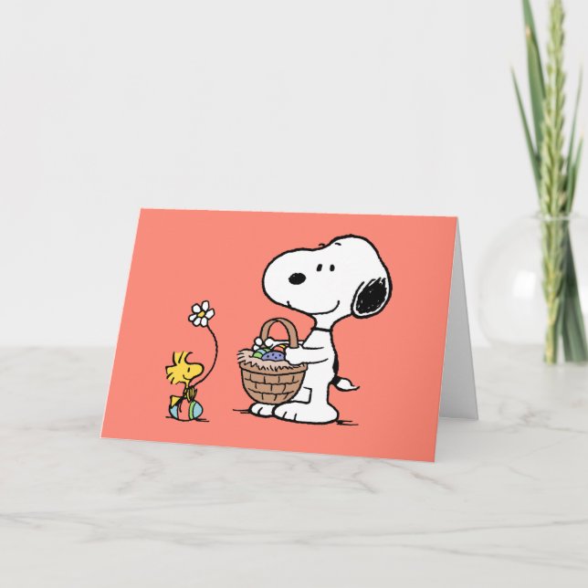 Snoopy & Woodstock | Happy Easter Holiday Card (Front)