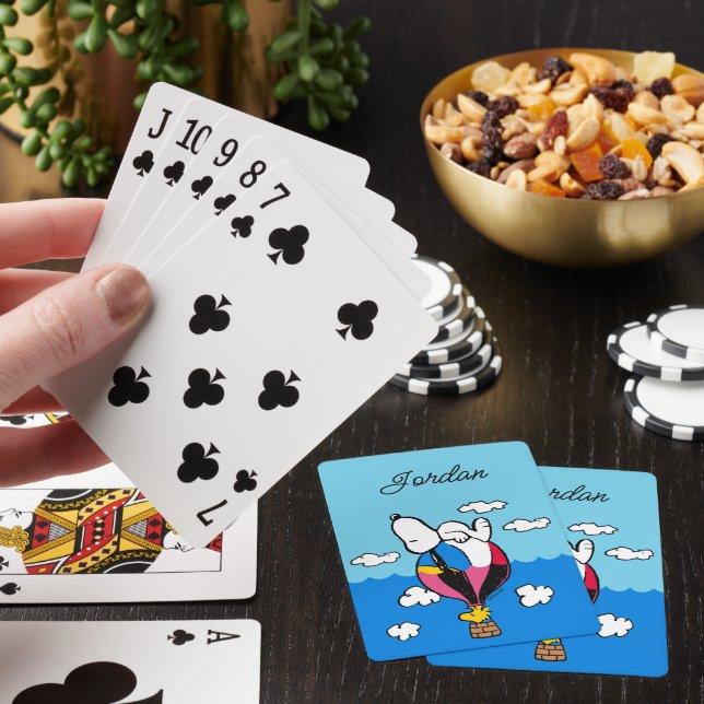 Snoopy & Woodstock Hot Air Balloon Playing Cards (In Situ)