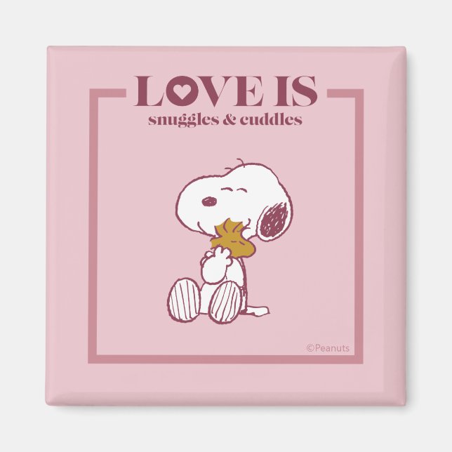 Snoopy & Woodstock - Love is Snuggles & Cuddles Magnet (Front)