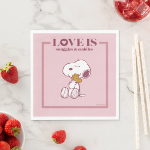 Snoopy & Woodstock - Love is Snuggles & Cuddles Napkin