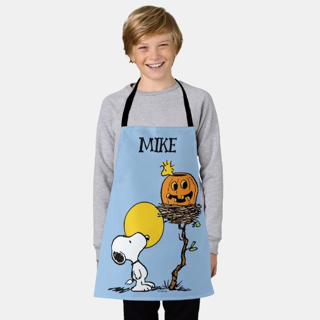 Snoopy & Woodstock Nest With Jack O' Lantern Apron (Worn)