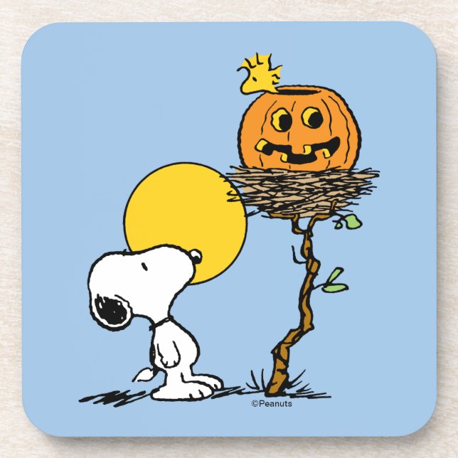 Snoopy & Woodstock Nest With Jack O' Lantern Coaster (Front)