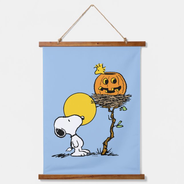 Snoopy & Woodstock Nest With Jack O' Lantern Hanging Tapestry (Front)