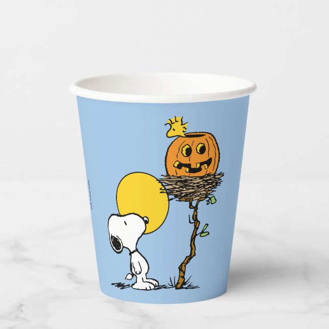 Snoopy & Woodstock Nest With Jack O' Lantern Paper Cups (Front)