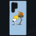 Snoopy & Woodstock Nest With Jack O' Lantern Samsung Galaxy Case<br><div class="desc">Celebrate Halloween with this charming design featuring Snoopy, the beloved beagle, gazing up at the warm glow of a full autumn moon. Woodstock sits cheerfully atop a playful jack-o'-lantern nestled in his tree-top perch. With classic Peanuts charm, this design captures the magic of the Halloween season, perfect for adding a...</div>