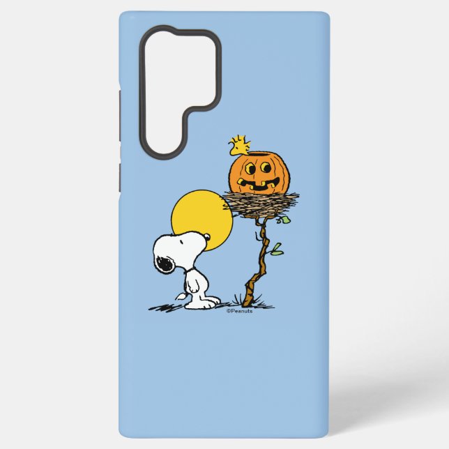 Snoopy & Woodstock Nest With Jack O' Lantern Samsung Galaxy S22 Ultra Case (Back)