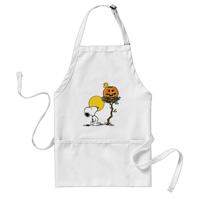 Snoopy & Woodstock Nest With Jack O' Lantern Standard Apron (Front)