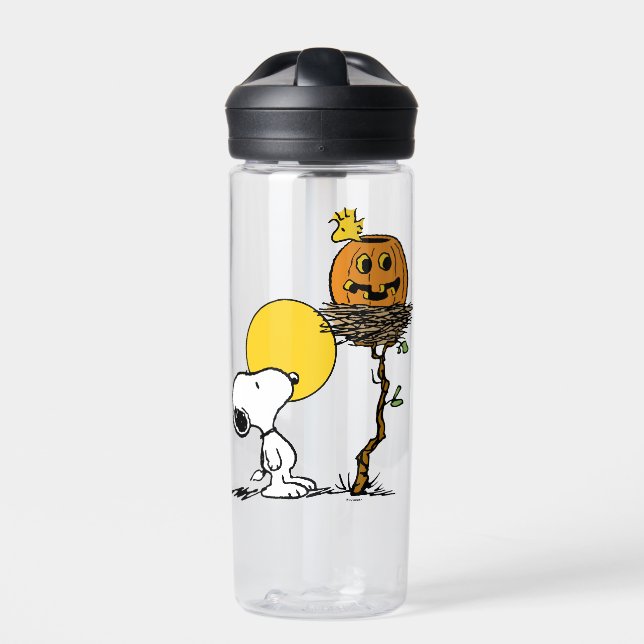 Snoopy & Woodstock Nest With Jack O' Lantern Water Bottle (Front)