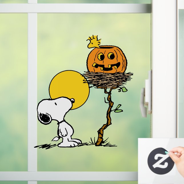Snoopy & Woodstock Nest With Jack O' Lantern Window Cling (Home)