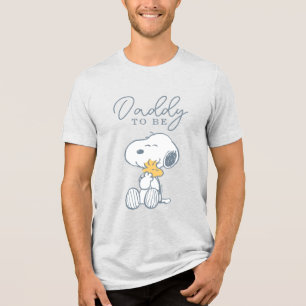 Snoopy & Woodstock   Over the Moon Baby Shower Tri-Blend Shirt