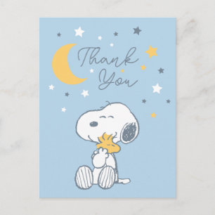 Snoopy & Woodstock Over the Moon Thank You Postcard
