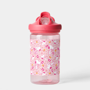 Snoopy & Woodstock Pink Hearts Pattern Water Bottle