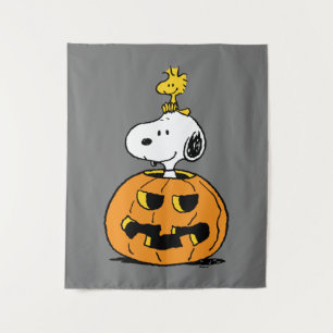 Snoopy & Woodstock Pumpkin Tapestry