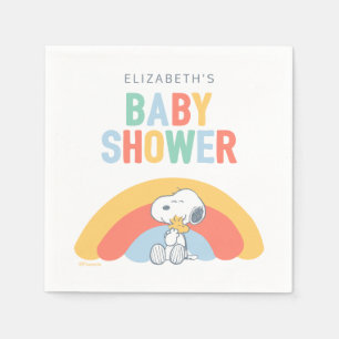 Snoopy & Woodstock Rainbow Baby Shower Napkin