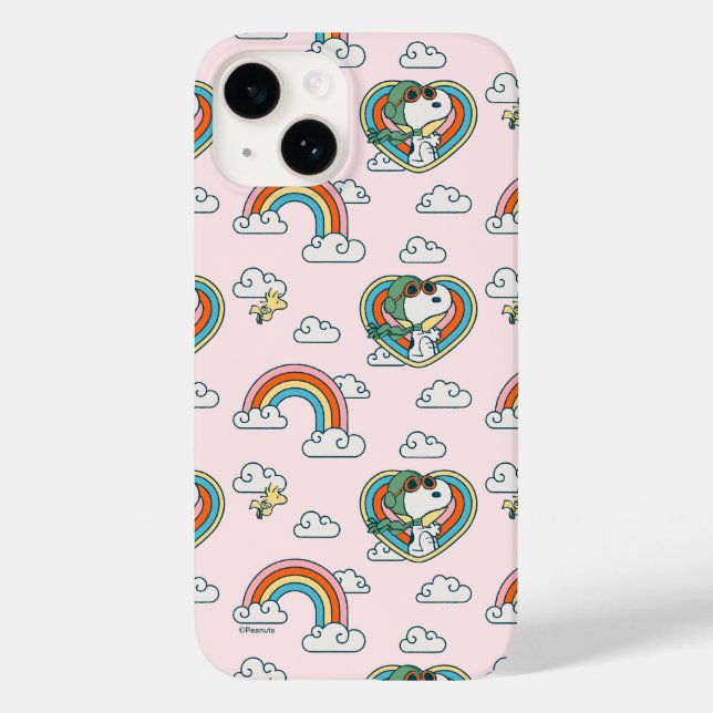 Snoopy & Woodstock Rainbow Heart Pattern Case-Mate iPhone Case (Back)