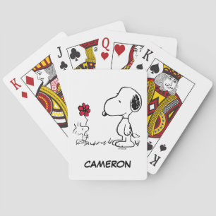 Snoopy & Woodstock Red & Black Playing Cards