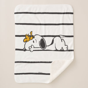 Snoopy & Woodstock   Smile Giggle Laugh Sherpa Blanket